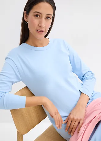 Jersey jurk van zwaar biologisch katoen • lichtblauw • bonprix online shop