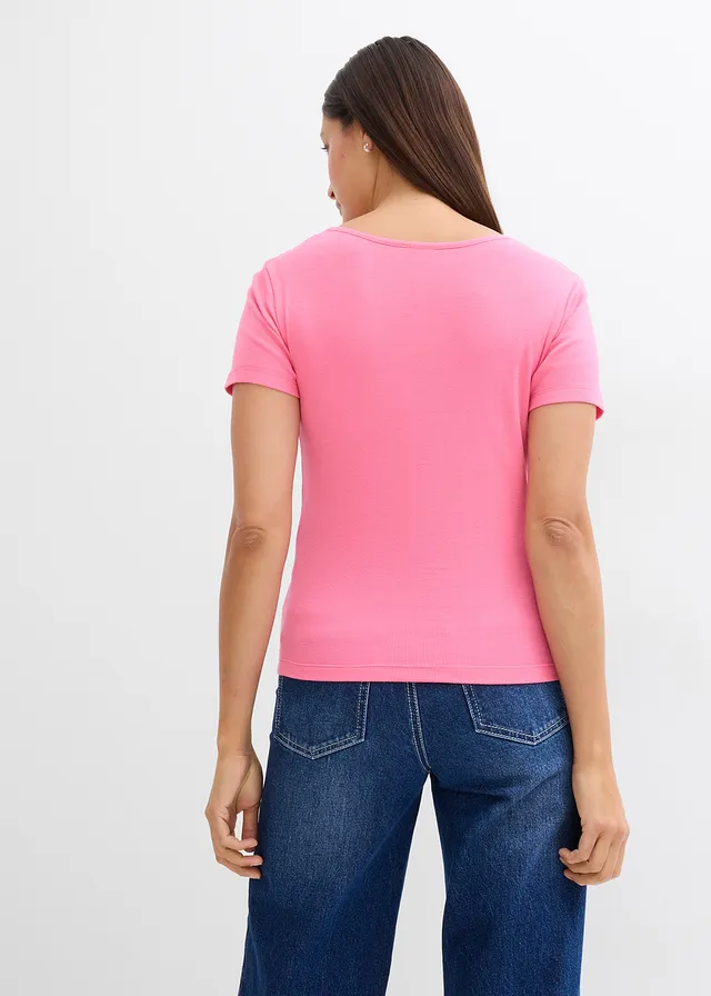 Geribd shirt met biologisch katoen (set van 2) • zwart-flamingopink • product-page.page-title-suffix