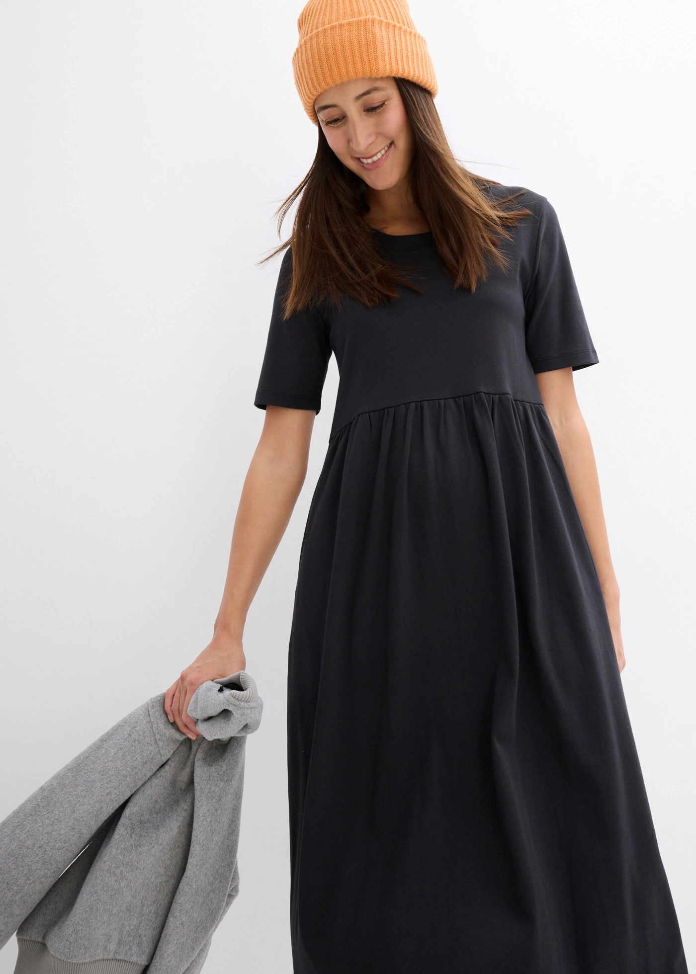 Jersey jurk van puur katoen • zwart • bonprix online shop