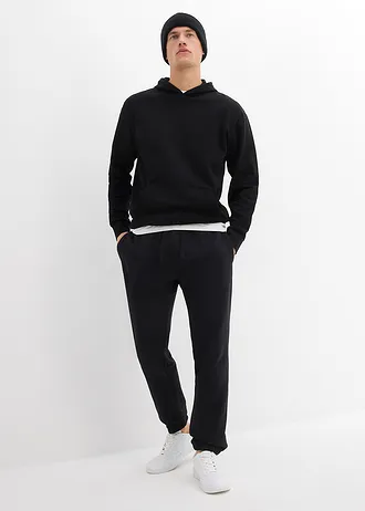 Spodnie sportowe loose fit • czarny • sklep bonprix