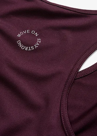 Sport top csinos hátmegoldással, gyorsan szárad • bodza • bonprix áruház