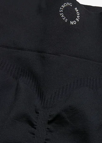 Legginsy bezszwowe w cieniowanym kolorze, szybkoschnące • niebieski horyzont-czarny • sklep bonprix