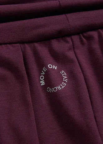 Pantaloni sport largi cu bată ce poate fi răsucită • mov întunecat • magazin bonprix