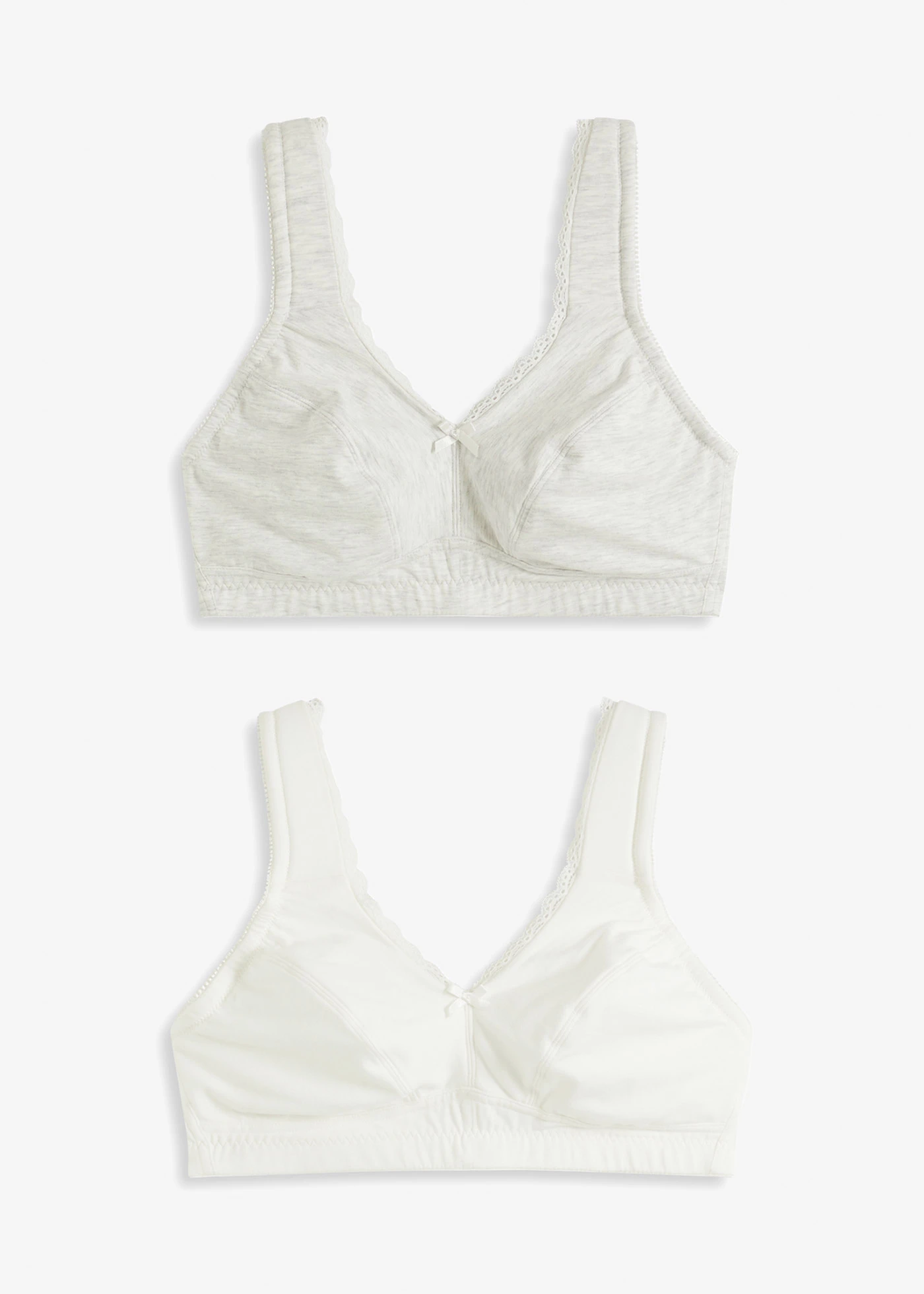 Sutien minimizer fără arcuri, cu bumbac organic (set/2 buc.) • bej natur melanj/ecru melanj • magazin bonprix