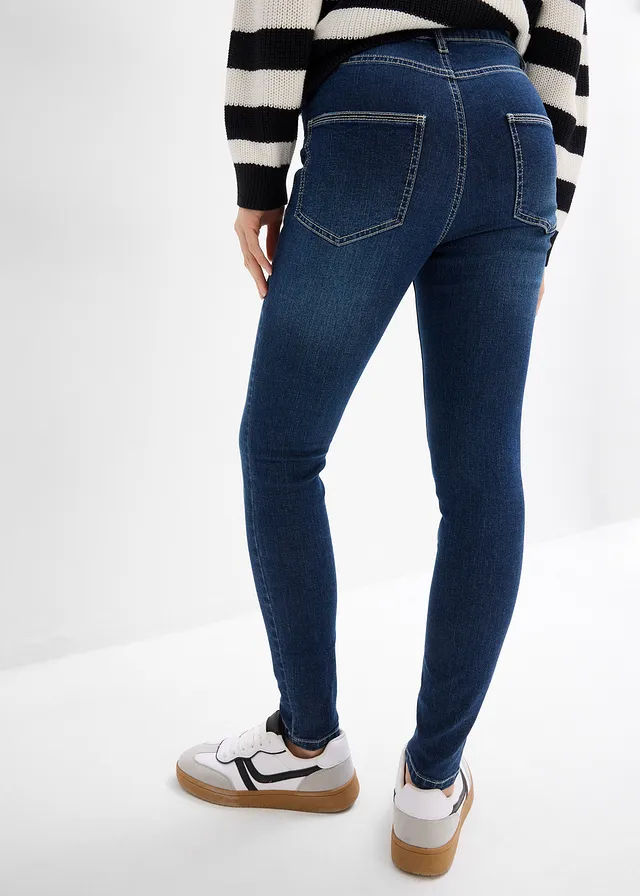 Skinny jeans mid waist, cropped • donkerblauw denim used • product-page.page-title-suffix