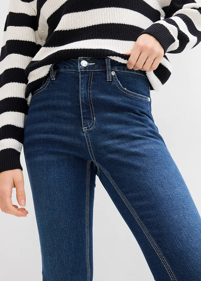 Skinny jeans mid waist, cropped • donkerblauw denim used • product-page.page-title-suffix