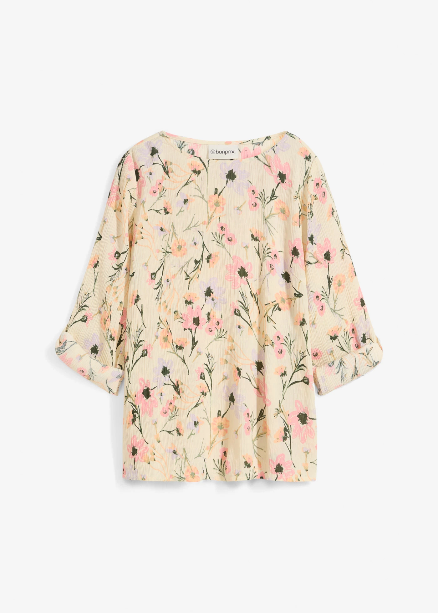 Tuniek blouse van soepelvallende viscose • naturel-soft roze gebloemd • bonprix online shop
