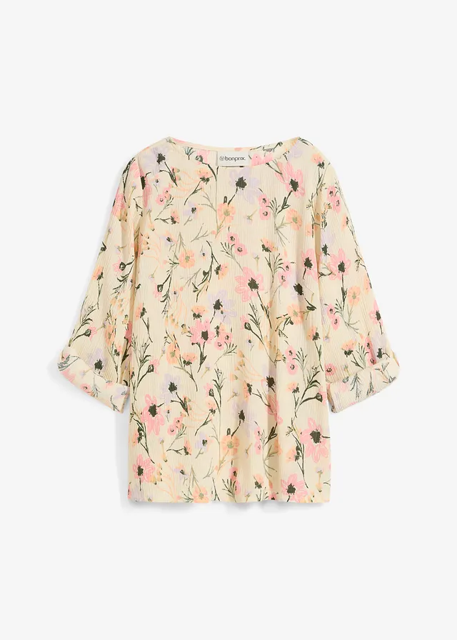 Tuniek blouse van soepelvallende viscose • naturel-soft roze gebloemd • bonprix online shop