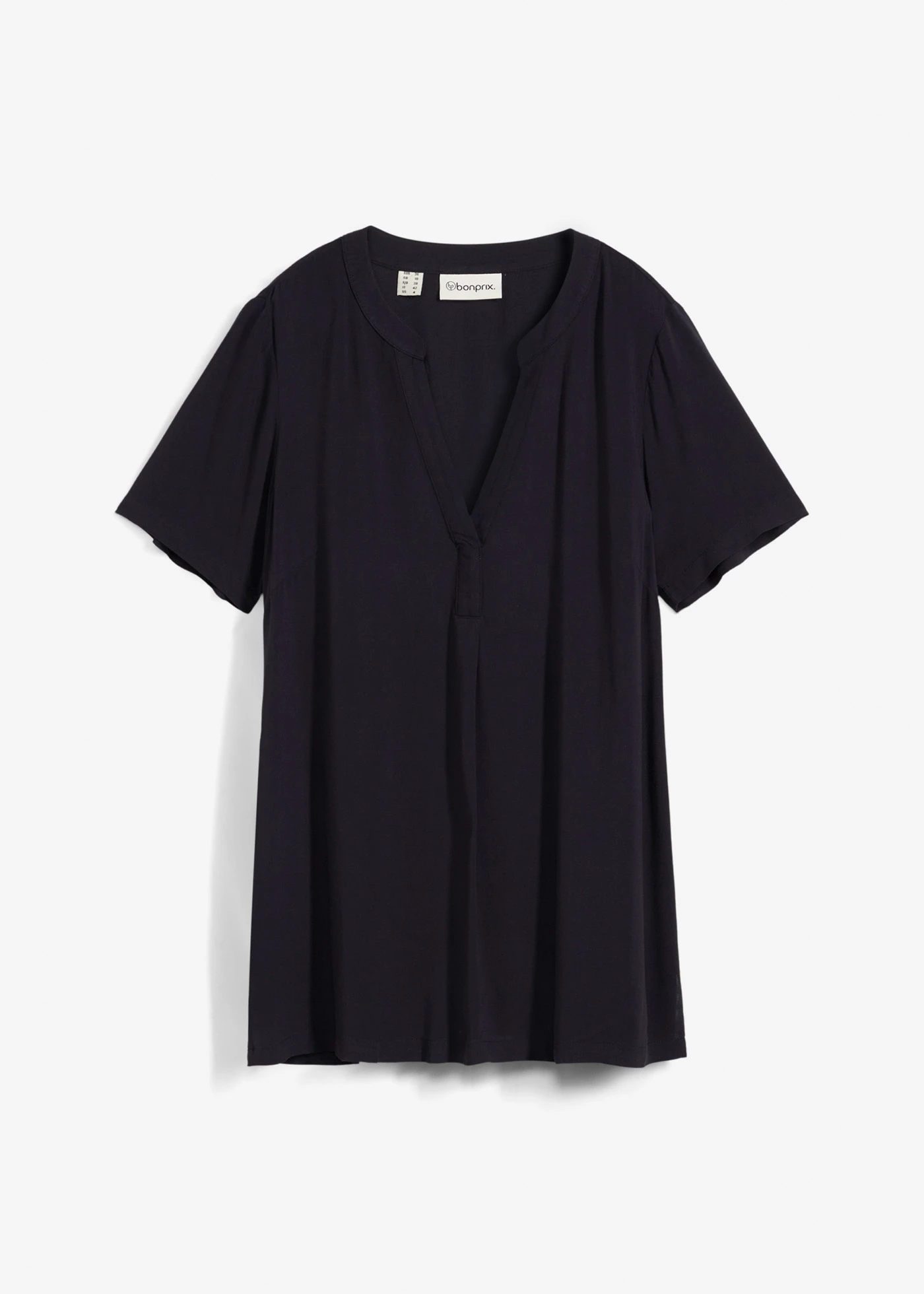 Lange tuniek van pure viscose • zwart • bonprix online shop