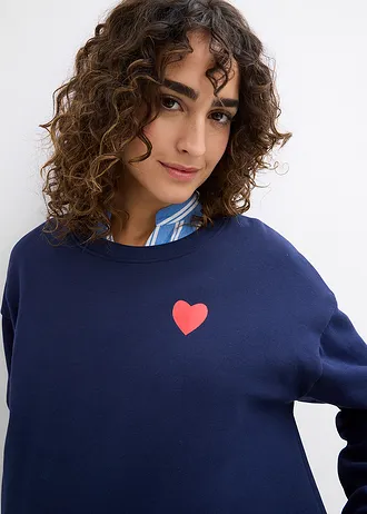 Bluză casual de gravide și de alăptare 2 în 1 din bumbac organic • bleumarin • magazin bonprix