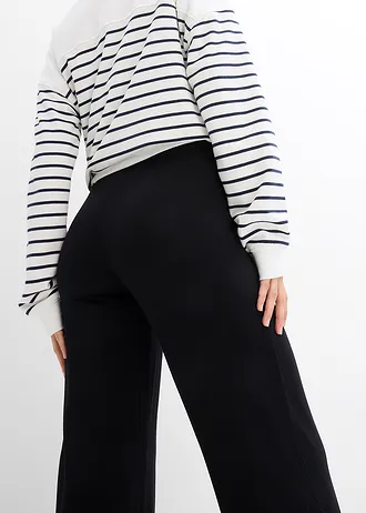 Zwangerschapsbroek van jersey met gesmokte tailleband, straight • zwart • bonprix online shop