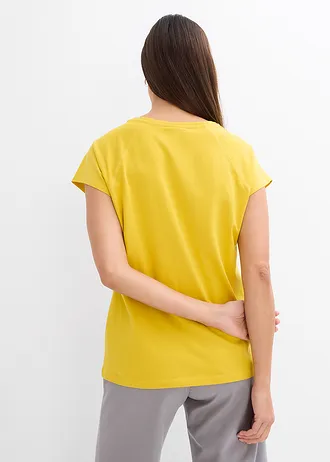 T-shirt van biologisch katoen, Kleur: lemoncurry