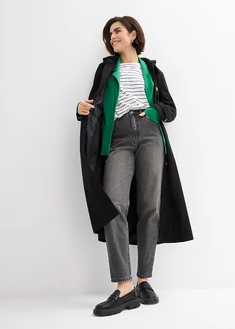 Blugi mom High Waist, cropped • gri denim uzat • magazin bonprix