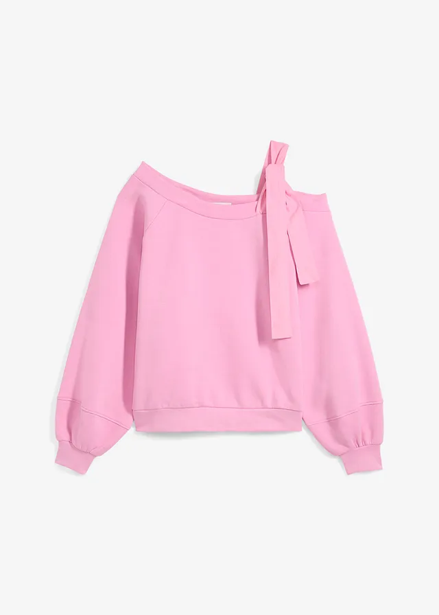 Sweat-shirt ample, asymétrique, Couleur: rose glycine