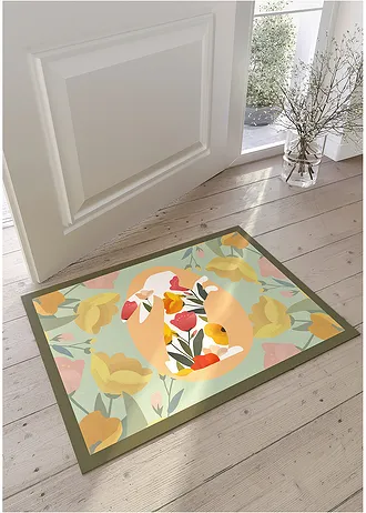 Deurmat met konijn, Kleur: meerkleurig
