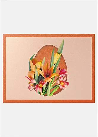 Paillasson à motif de Pâques • pêche clair floral • Boutique bonprix