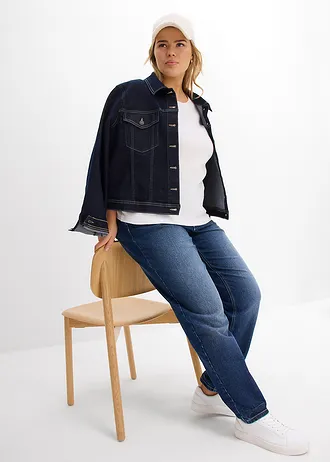 Geribd shirt met biologisch katoen (set van 2), Kleur: zwart/wit