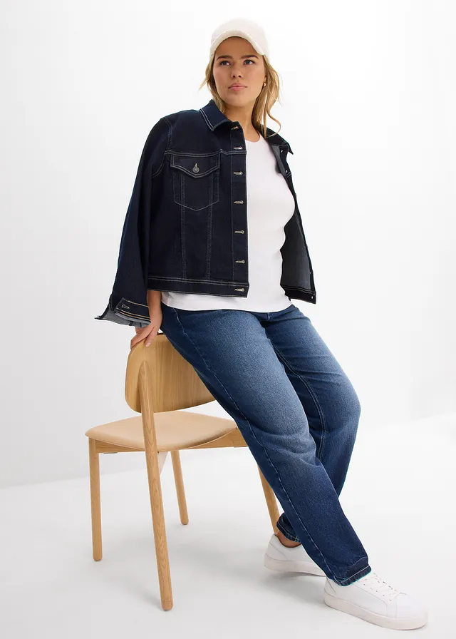 Geribd shirt met biologisch katoen (set van 2), Kleur: zwart/wit