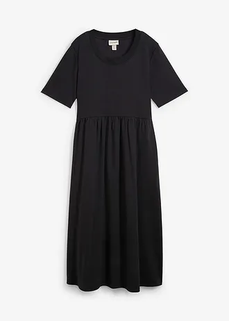 Rochie de jerse din bumbac 100% • negru • magazin bonprix