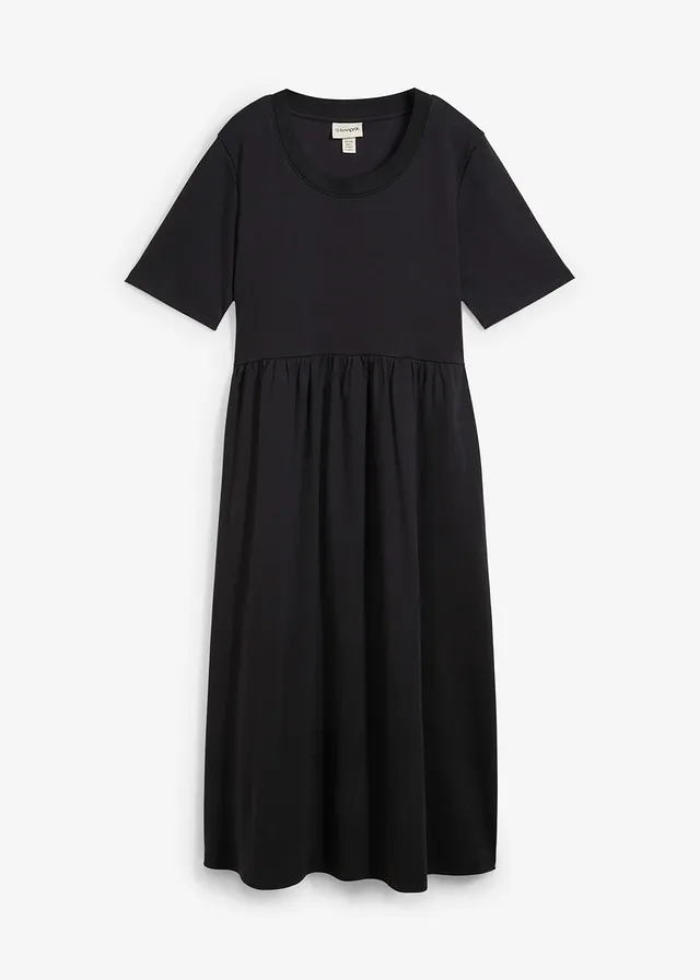 Jersey jurk van puur katoen • zwart • bonprix online shop