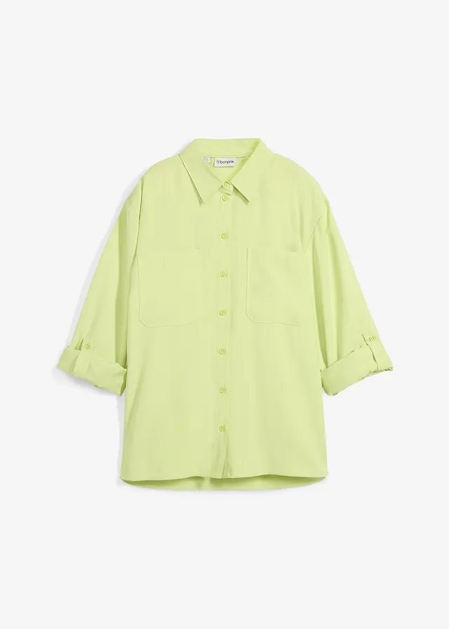 Blouse in een soepele viscosemix, Kleur: mintgroen