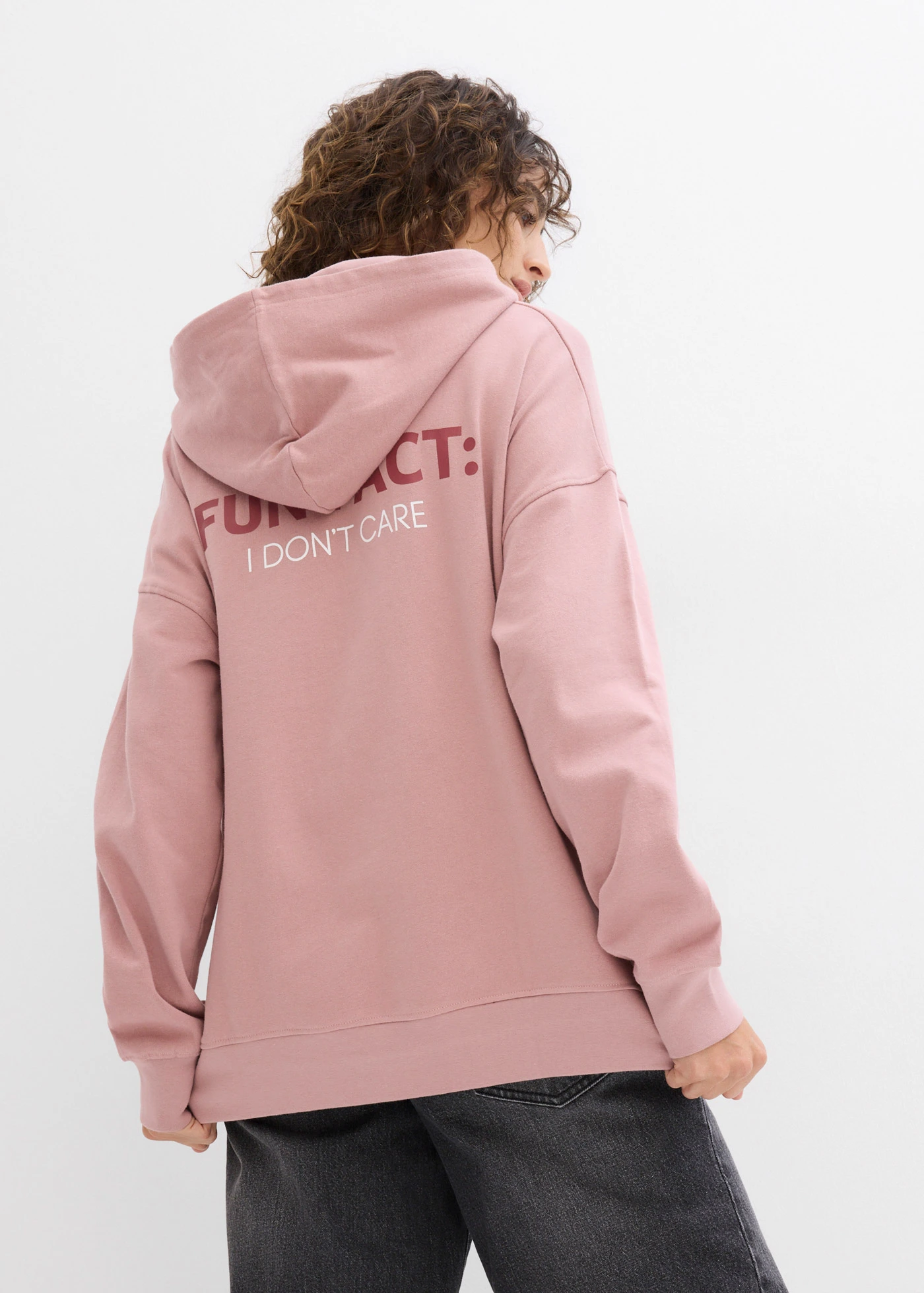Oversized hoodie van biologisch katoen • rozenhout met print • bonprix online shop