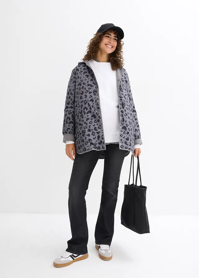4-in-1 omkeerbare zwangerschapsjas / draagjas • rookgrijs+leoprint • product-page.page-title-suffix