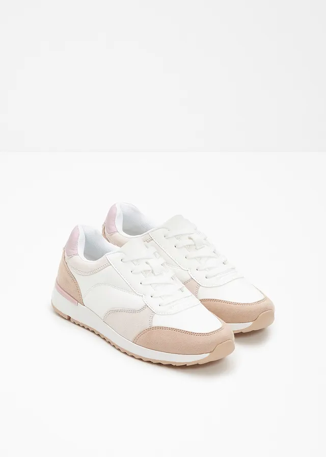 Sneakers, Couleur: blanc-beige-mauve poudré