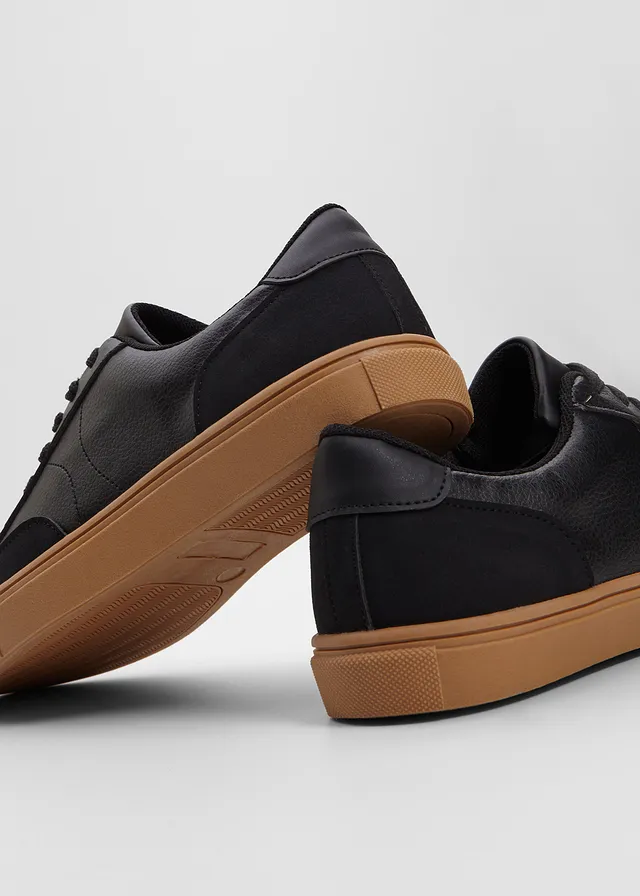 Sneakers in retrolook, Kleur: zwart