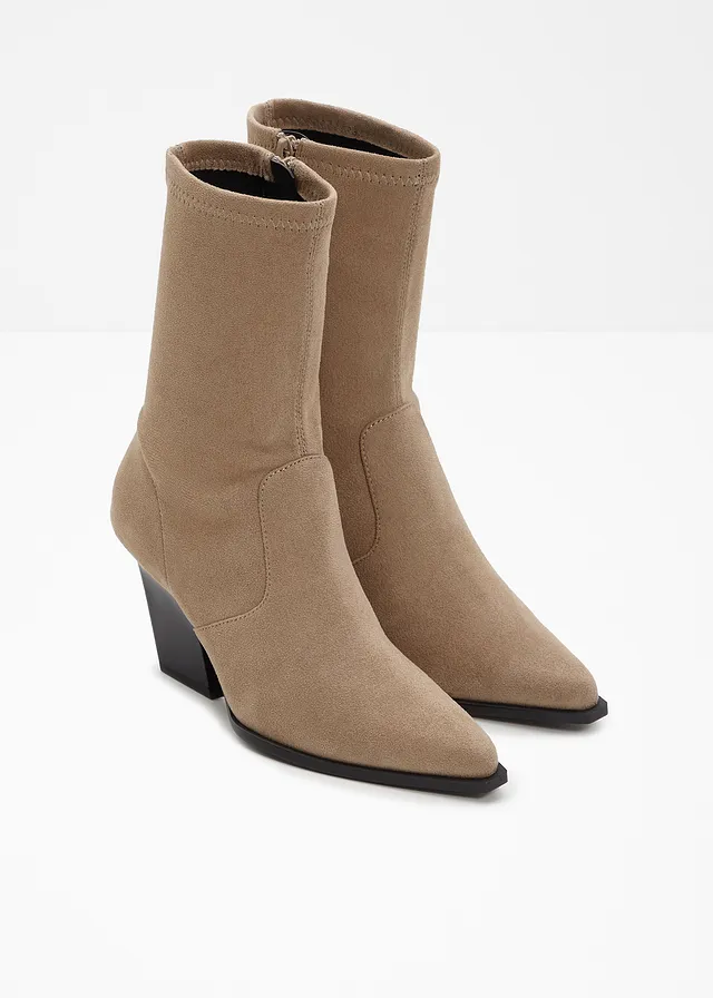 Bottines à tige élastique, Couleur: olive clair