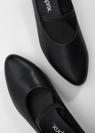 Ballerina's met elastische bandjes • zwart • bonprix online shop