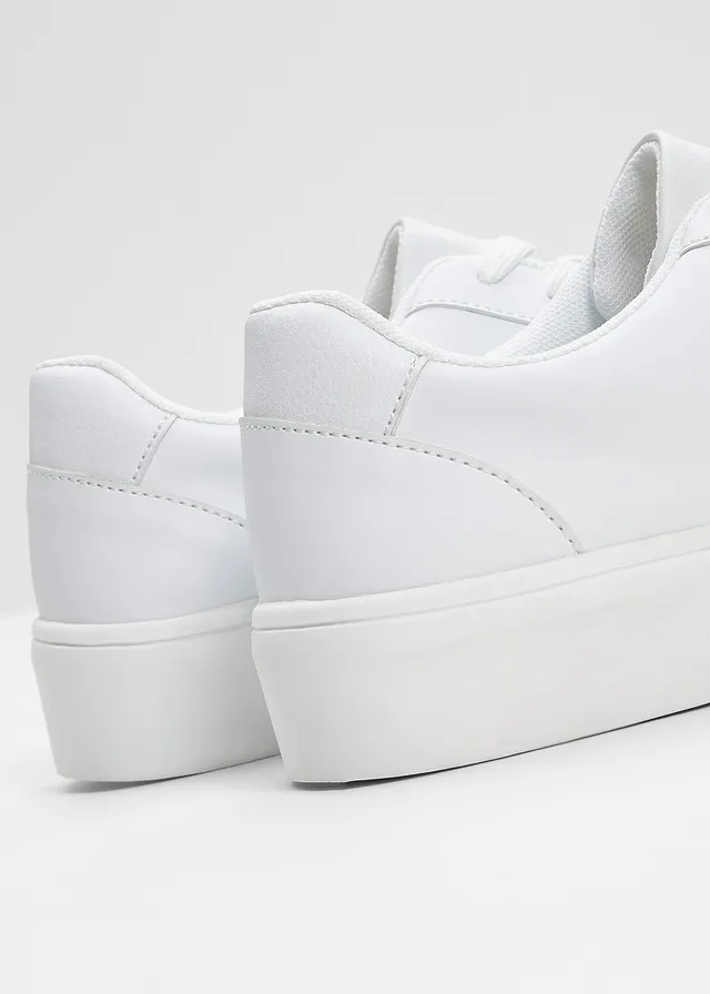 Plateau sneakers, Kleur: wit
