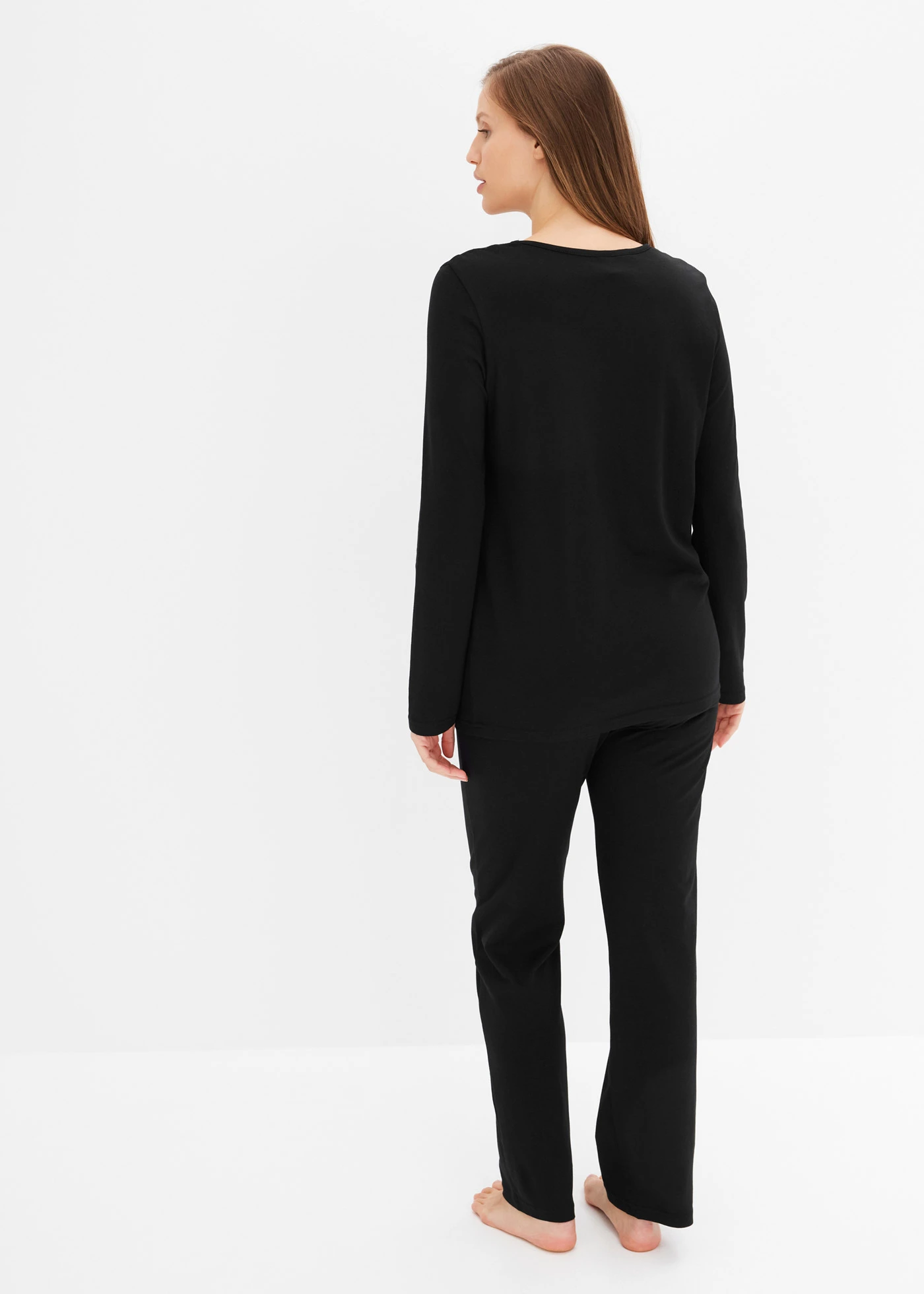 Pyjama met kant • zwart • bonprix online shop