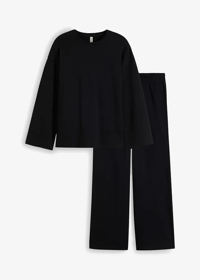 Tenue d'intérieur en molleton, Couleur: noir