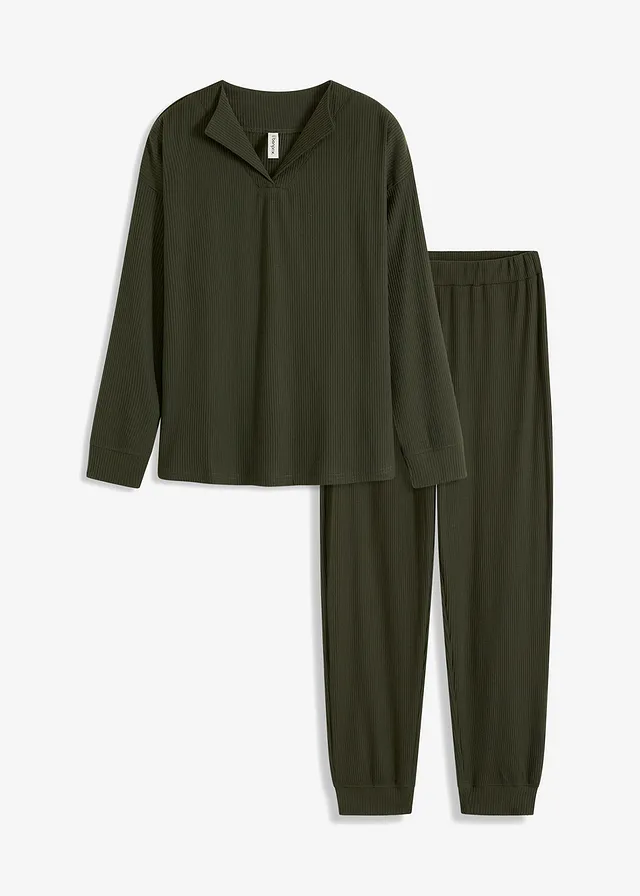 Costum de casă casual din material ripsat, moale