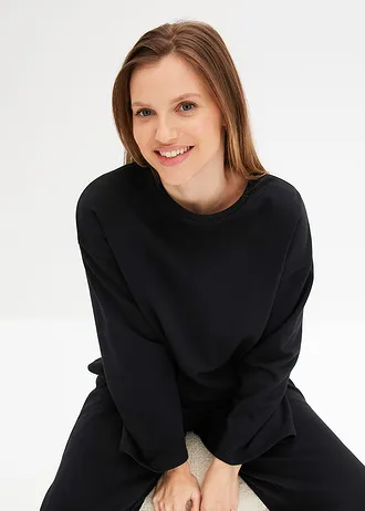 Strój domowy z dzianiny dresowej • czarny • sklep bonprix