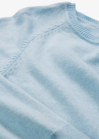 Sweter z domieszką jedwabiu • niebieski lodowy • sklep bonprix