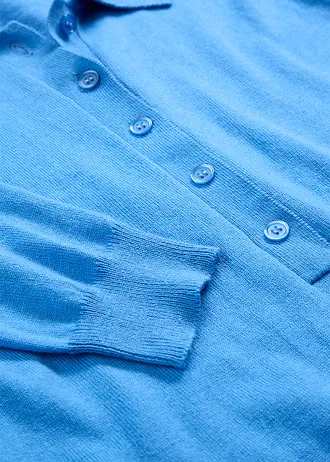 Polo trui met zijde • gletsjerblauw • bonprix online shop