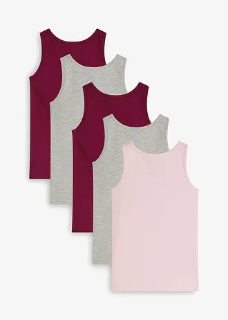 Hemd met zacht katoen (set van 5) • bessen+lichtgrijs gemêleerd+roze poudre • bonprix online shop