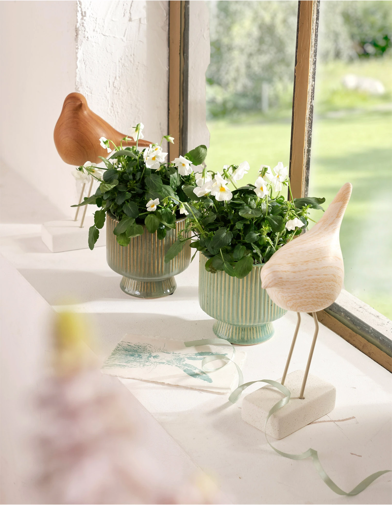 Figurine déco oiseaux (2 pces) • naturel-blanc • Boutique bonprix