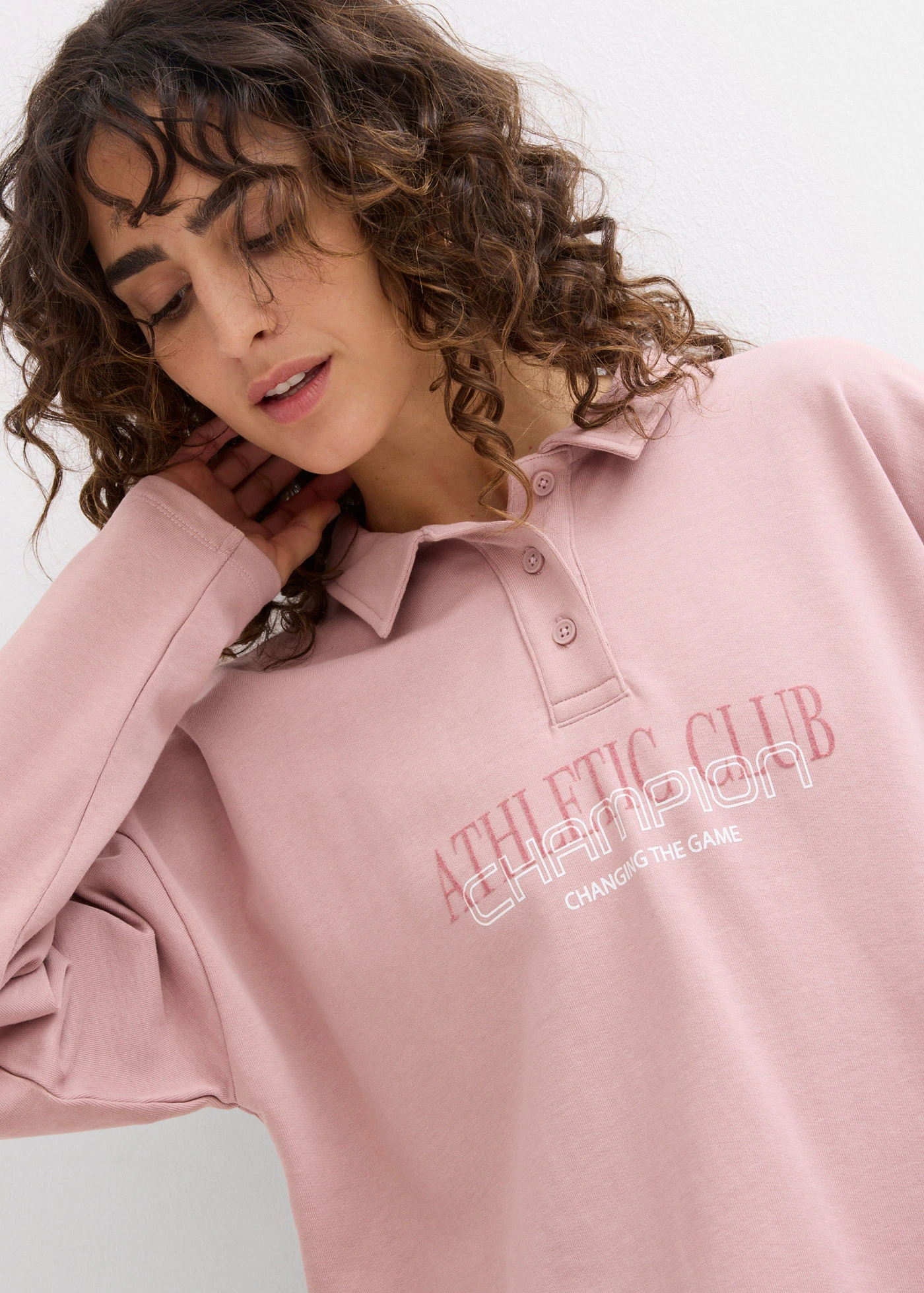 Sweatjurk van katoen • rozenhout + wit • bonprix online shop