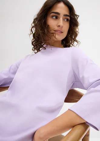 Bluză din bumbac organic 100% gros • liliachiu pastel • magazin bonprix