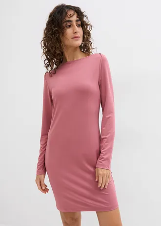 Sukienka z miękko lejącego dżerseju • kremowy jeżynowy • bonprix obchod