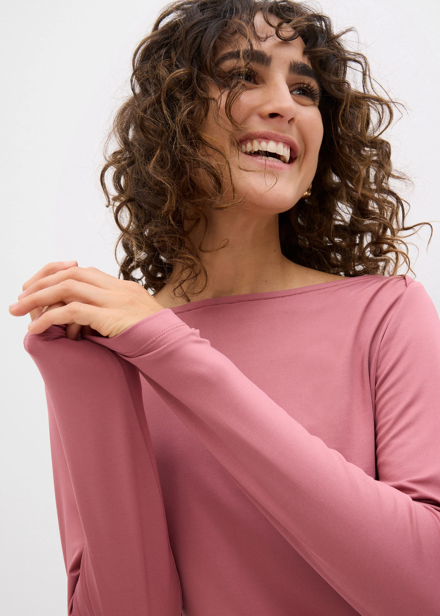 Sukienka z miękko lejącego dżerseju • kremowy jeżynowy • bonprix obchod