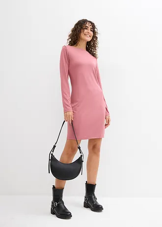 Sukienka z miękko lejącego dżerseju • kremowy jeżynowy • bonprix obchod