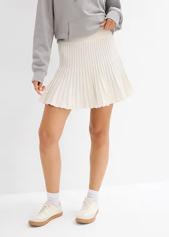 Minirok met plooien • crèmewit • bonprix online shop