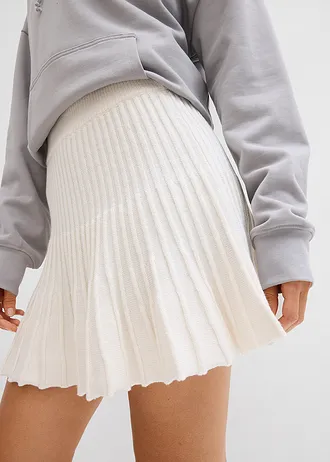 Minirok met plooien • crèmewit • bonprix online shop