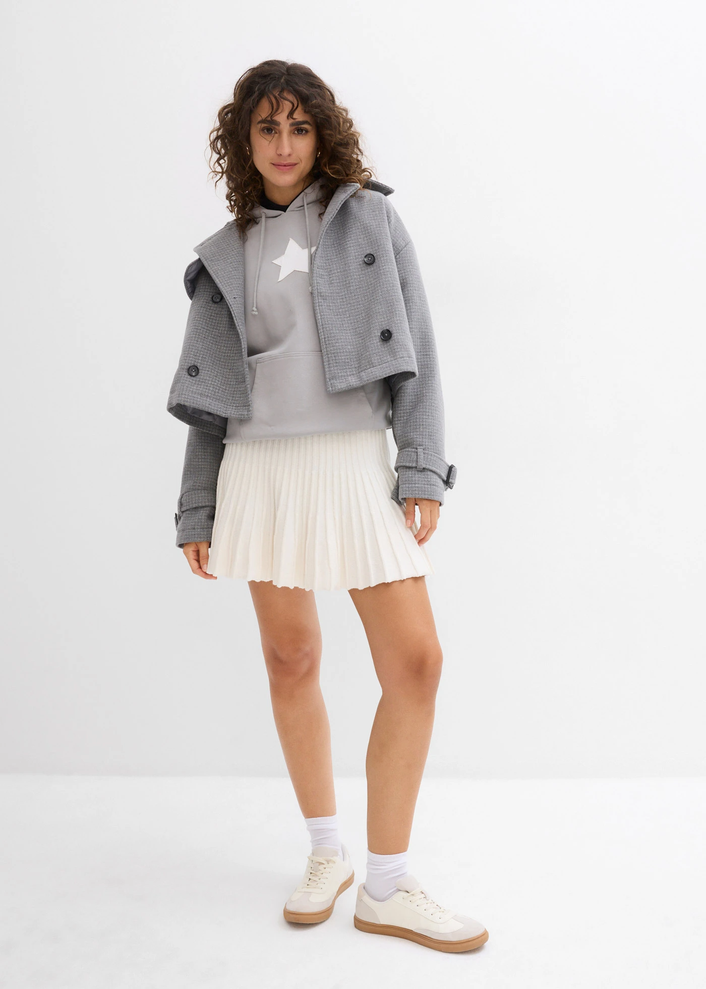 Minirok met plooien • crèmewit • bonprix online shop