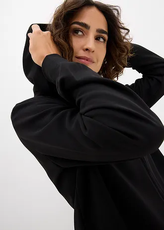 Sweatvest scuba met lange mouwen • zwart • bonprix online shop