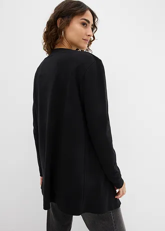 Úpletový kabátek z čisté organické bavlny, barva: černá